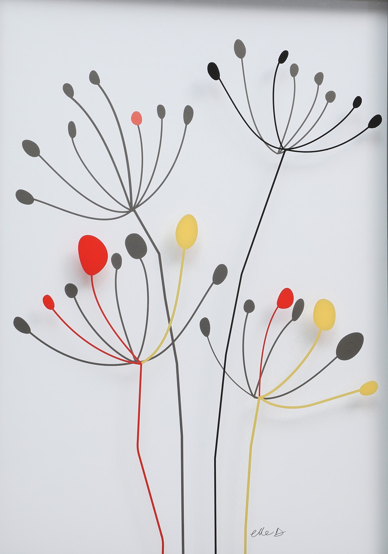 OIDENTIFIERAD KONSTNÄR. 3-D Blandteknik, "Dancing Allium", tryckt signatur, , Olunda, IKEA, 1900-tal.