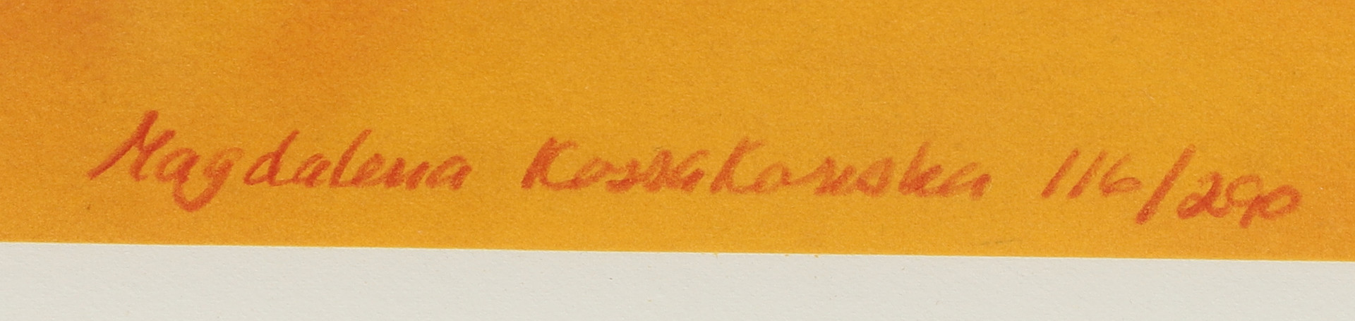 MAGDALENA KOSSAKOWSKA. Efter. Färglitografi, Clowner, numrerad 116/290, tryckt signatur.