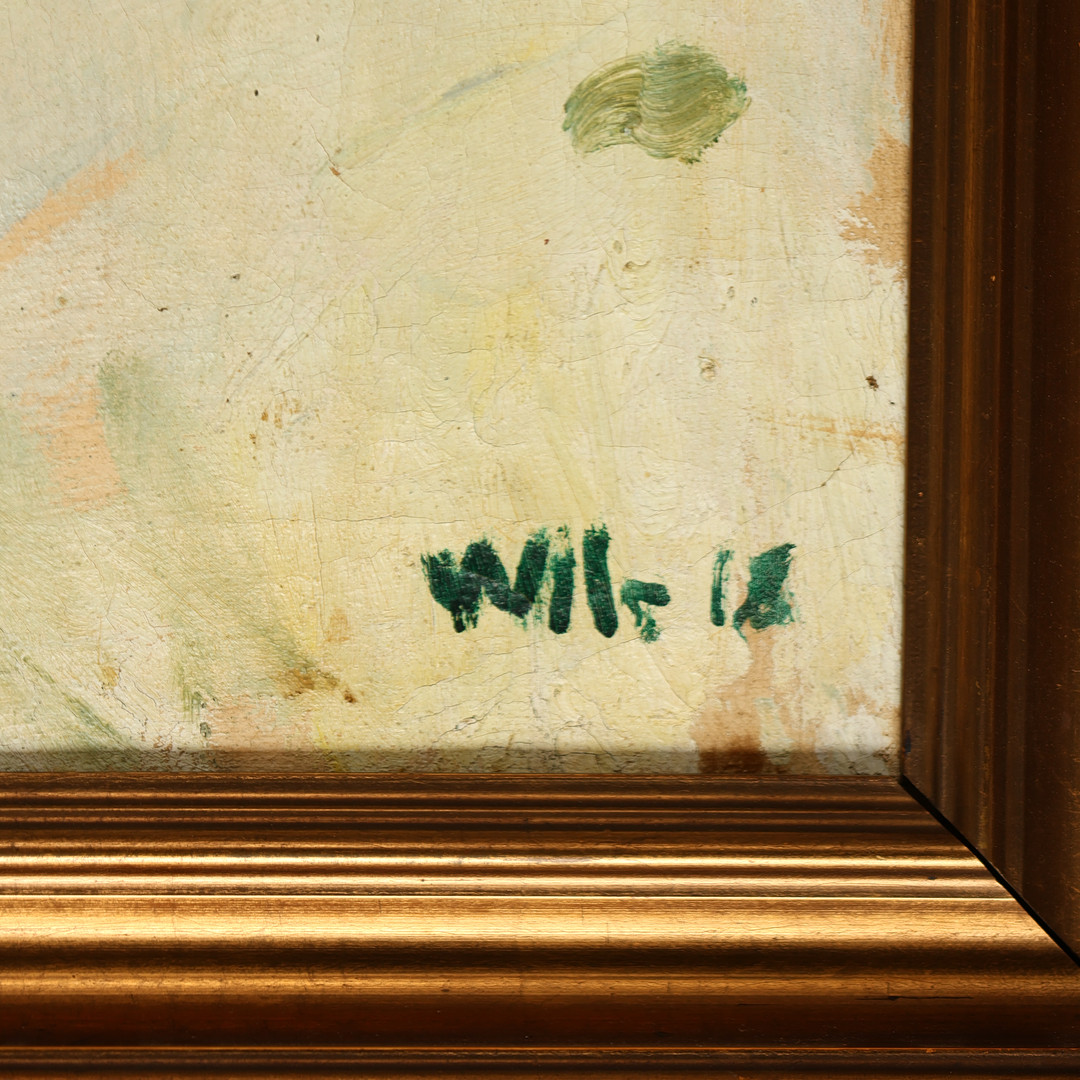 WILHELM WILS (1880-1960). Skovparti, sign. Wils. Olie på lærred. Danmark.