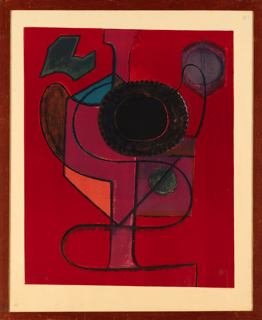 JEAN PIAUBERT (1900-2002). Komposition, sign. Piaubert. Litografi 295/400.