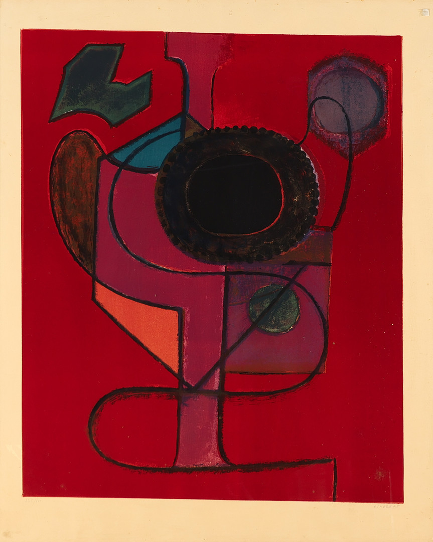 JEAN PIAUBERT (1900-2002). Komposition, sign. Piaubert. Litografi 295/400.