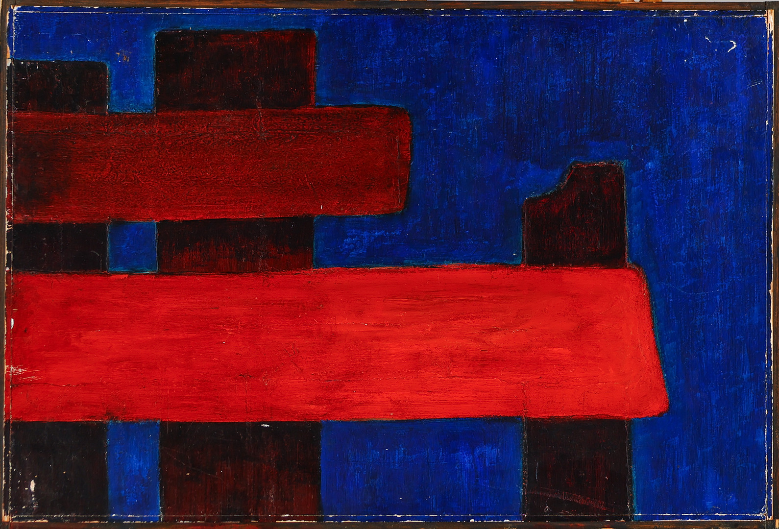 VILLY DAUGAARD PEDERSEN (1915 -1994). Komposition, " Natlys" olie på plade , 1967. Signeret. Danmark.