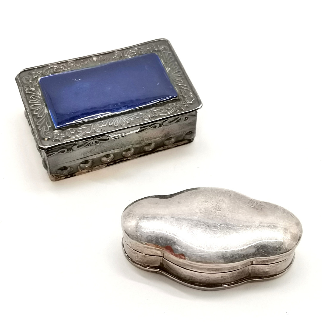 2 X ITALIAN 925 SILVER HINGE LIDDED PILL BOXES.