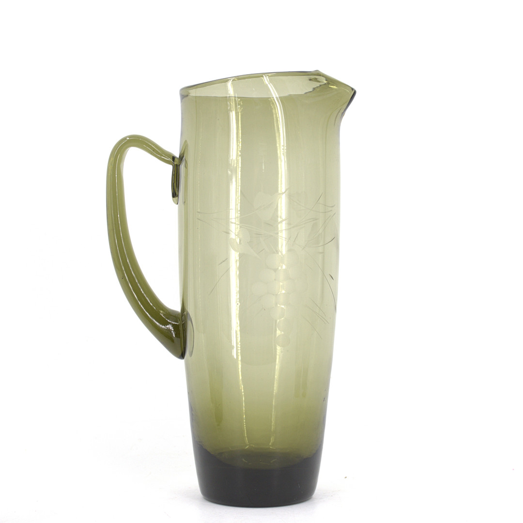 KANNA och GLAS, 6 delar, glas, slipad dekor, 1950/60-tal.