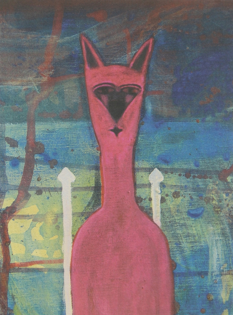 ANITA JOHANSSON. Färgserigrafi, "Katten", signerad, PT.