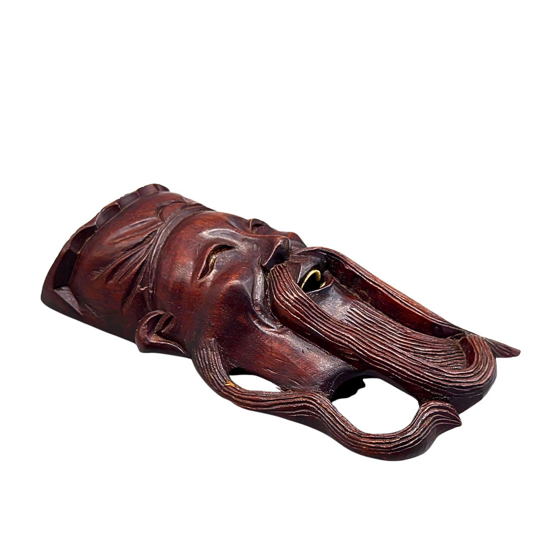 CHINESISCHE WANDMASKE AUS HOLZ DES GOTTES SHOU XING.