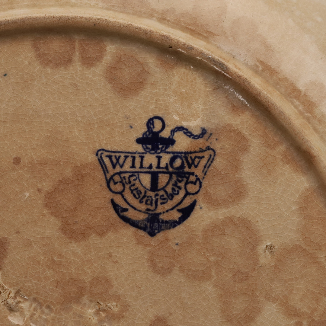 SKÅL, Flintgods, "Willow", Gustavsberg, 1880-90-tal.