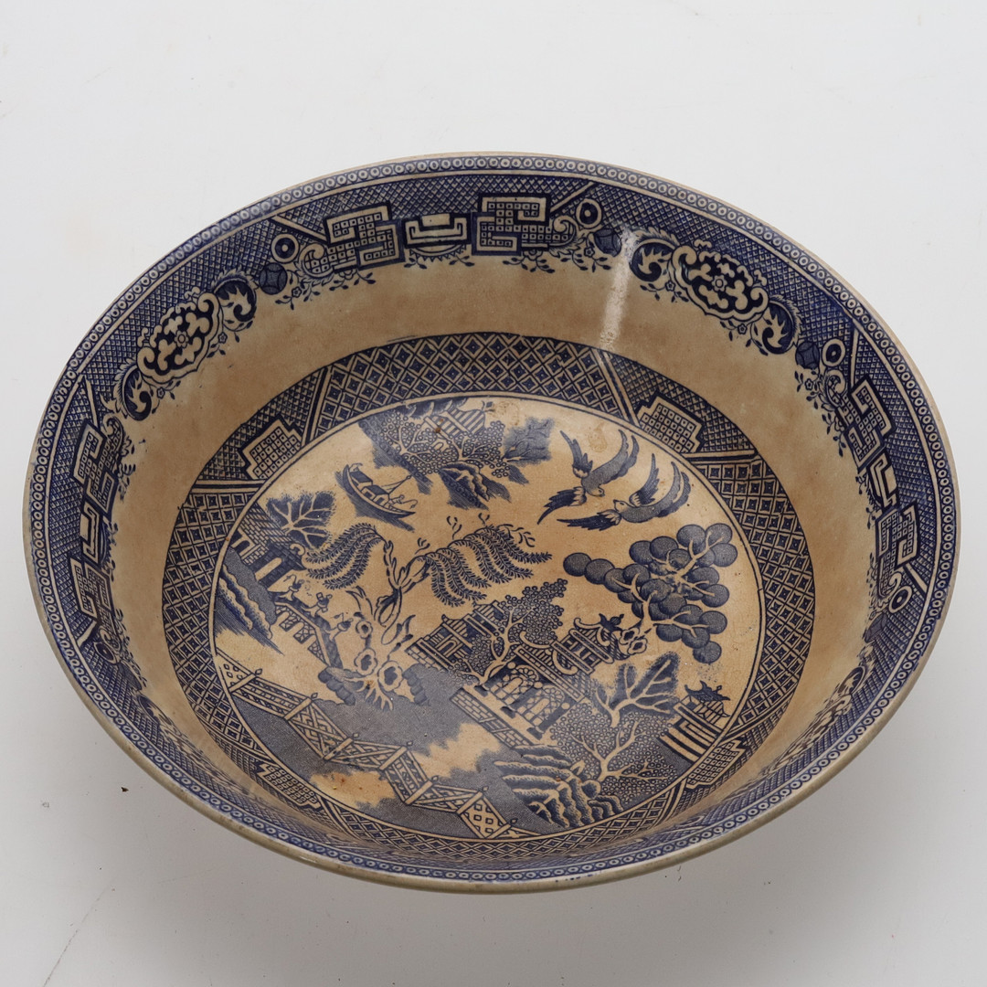 SKÅL, Flintgods, "Willow", Gustavsberg, 1880-90-tal.