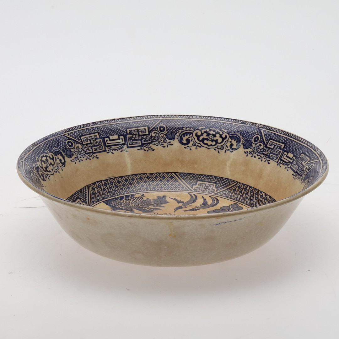 SKÅL, Flintgods, "Willow", Gustavsberg, 1880-90-tal.