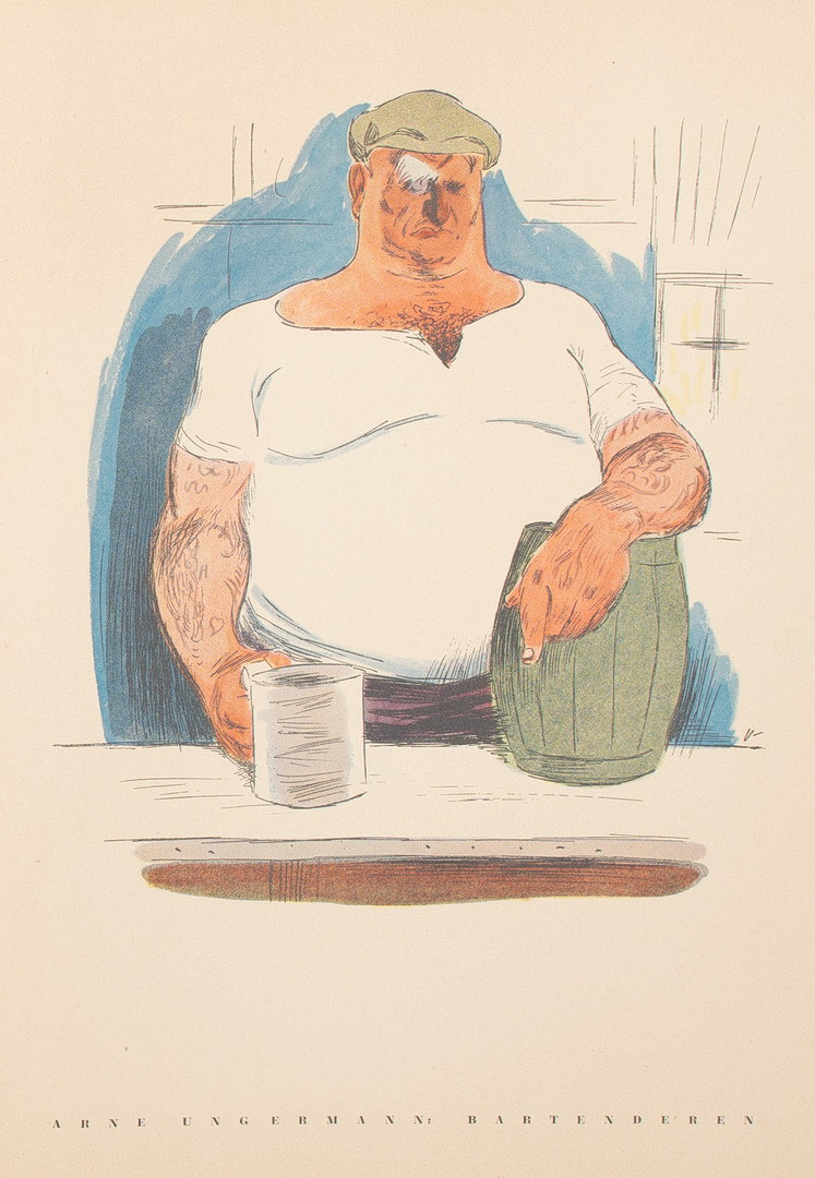 Samling Tegninger Politikens Magasin. Danmark, 1940. Ib Andersen, Adolf Hallmann og Sikker Hansen. (21).