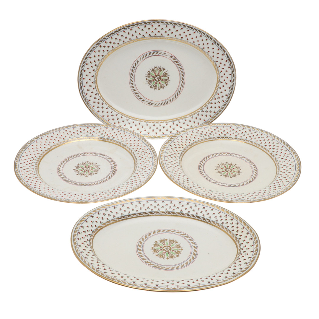 FOUR PIECES OF EARLY/MID 19TH CENTURY ENGLISH PEARLWARE.