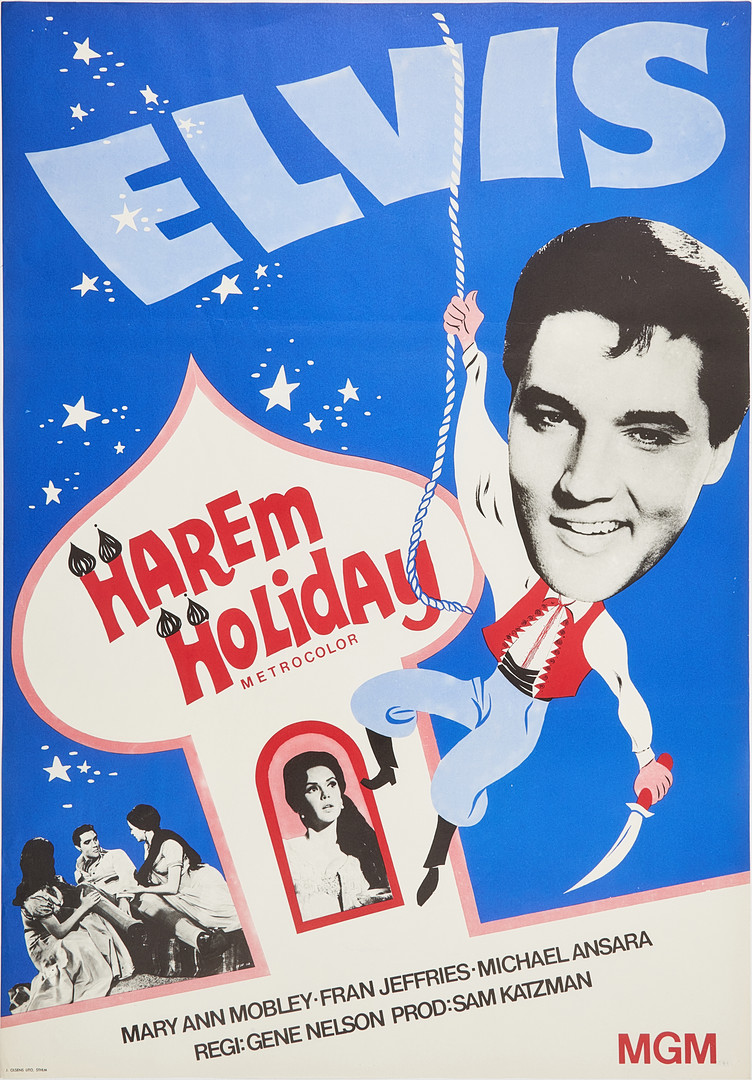 ELVIS PRESLEY. Filmaffisch "Harem holiday" J Olséns lito Stockholm.