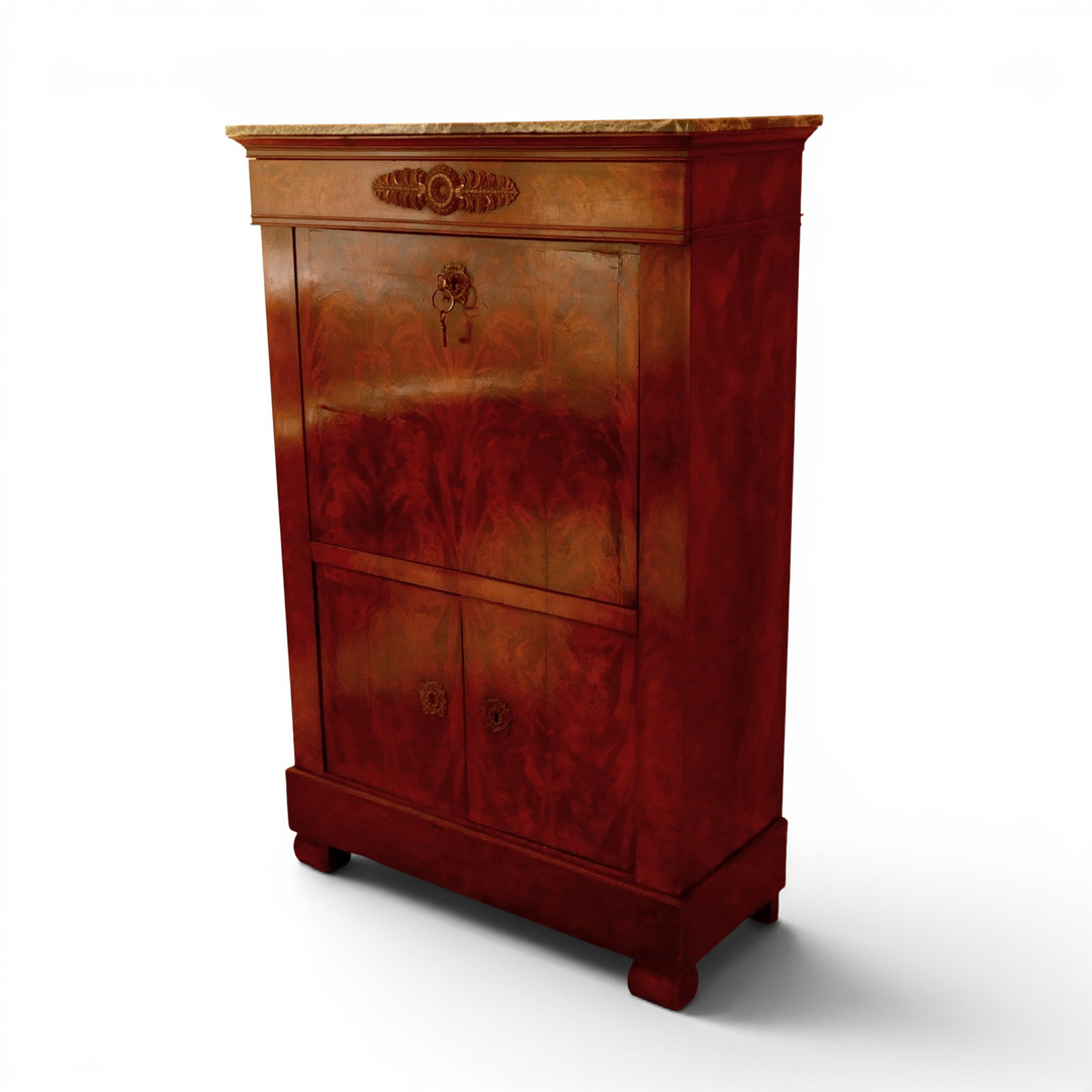A 19TH MAHOGANY CENTURY SECRETAIRE ABATTANT.