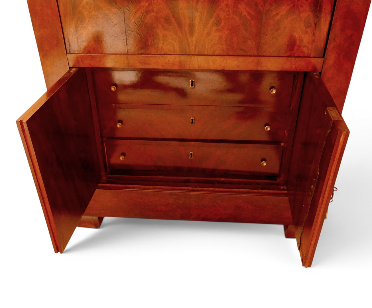 A 19TH MAHOGANY CENTURY SECRETAIRE ABATTANT.