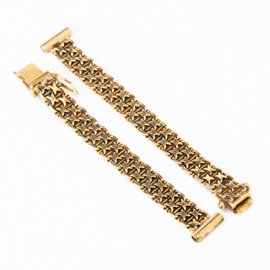 KLOCKARMBAND, guld, 18K, x-länk, Esto Ab Guldvarufirman, 1971.