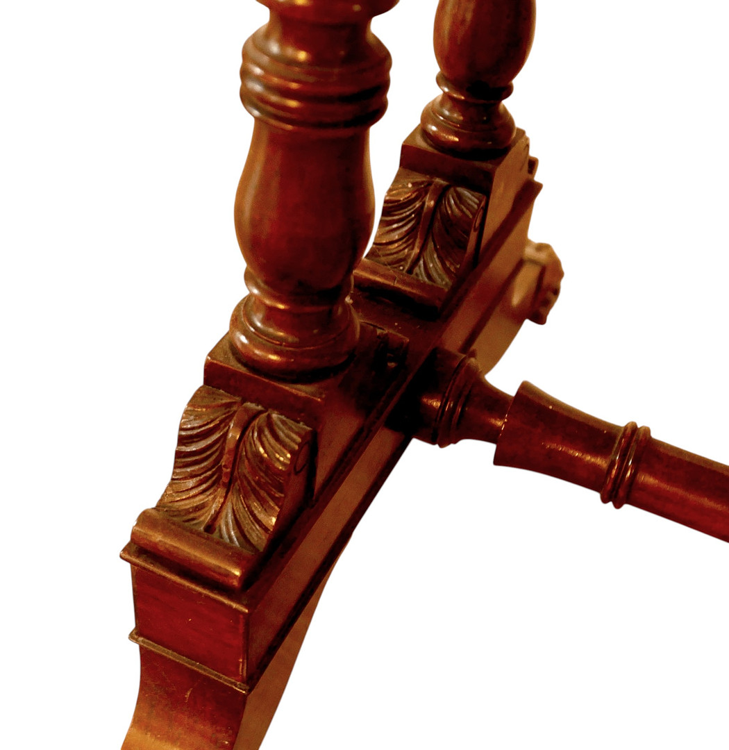 A REGENCY MAHOGANY DROP LEAF SOFA TABLE.