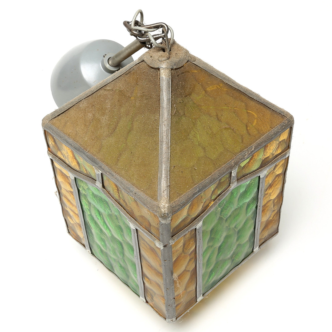 TAKLAMPA, glas/metall.