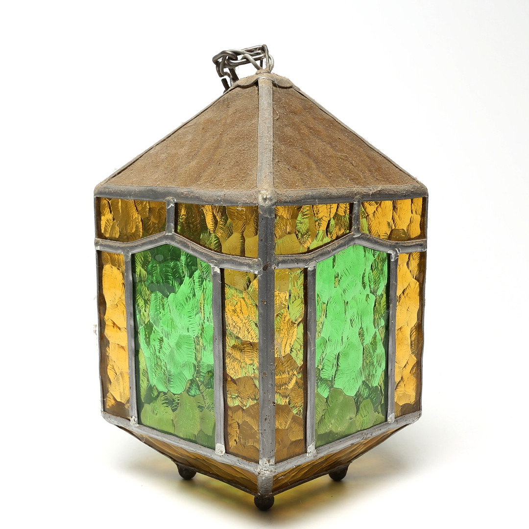 TAKLAMPA, glas/metall.