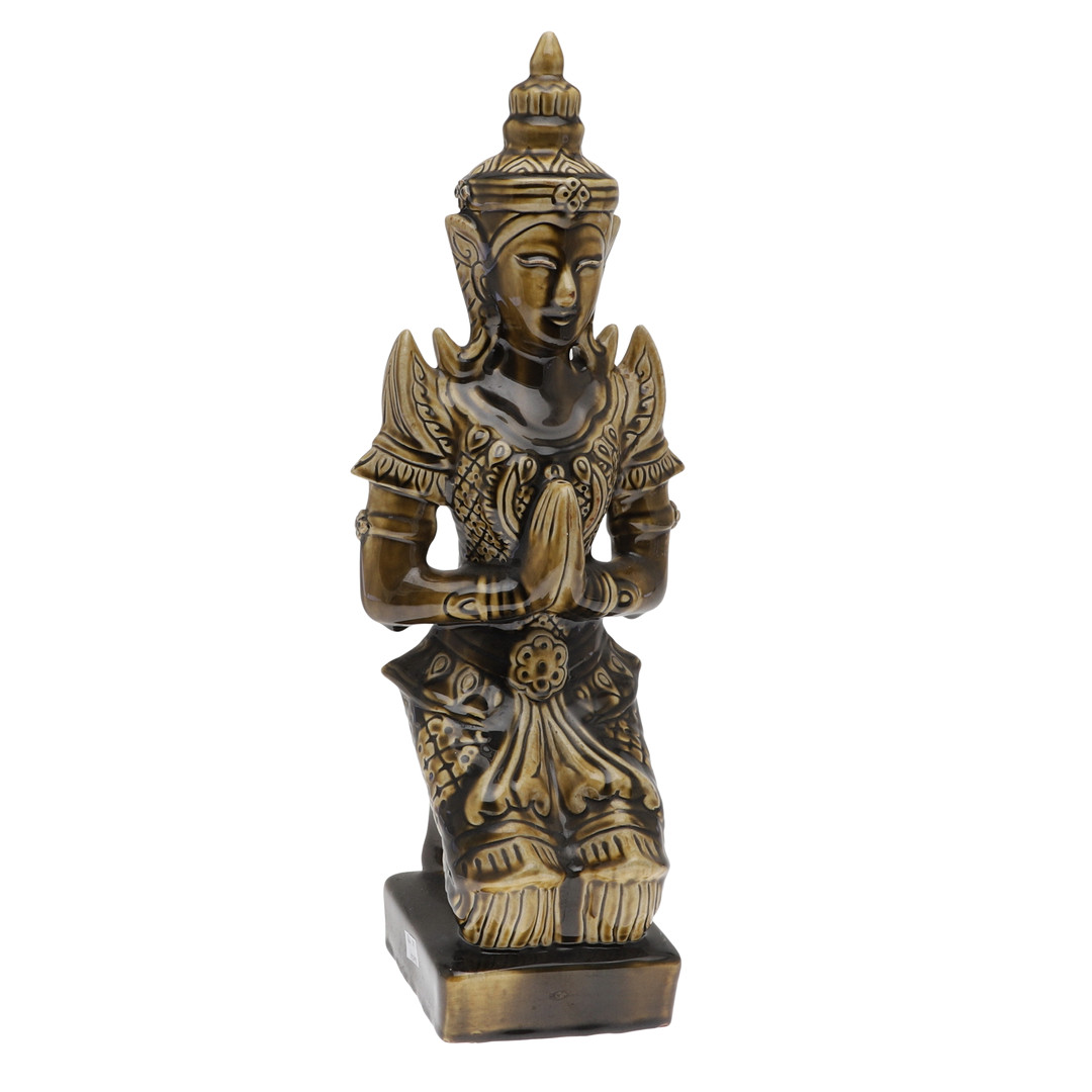 A 20TH CENTURY THAI GLAZED FIGURE.