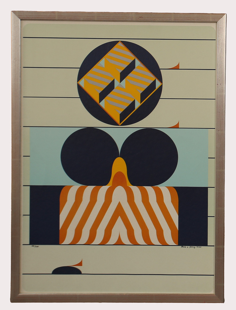 BECK & JUNG. BECK & JUNG. Geometrisk komposition,signerad, daterad 1974, numrerad 183/275.