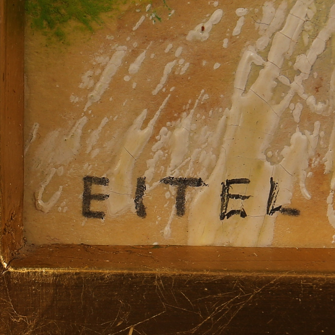 JACQUES EITEL. Olja på pannå, kustlandskap, signerad.