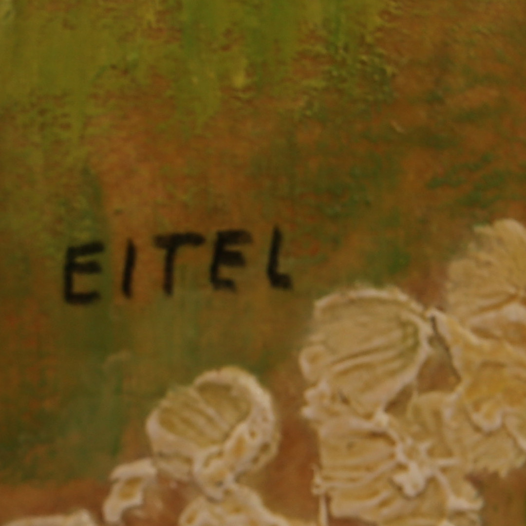 JACQUES EITEL. Olja på pannå, by på kulle, signerad.