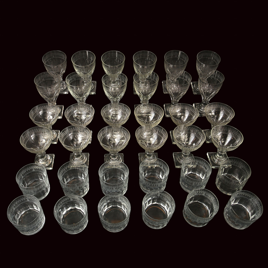 GERDA STRÖMBERG, glasservis, 36 st,, "Säby", Gerda Strömberg, Strömbergshyttan.