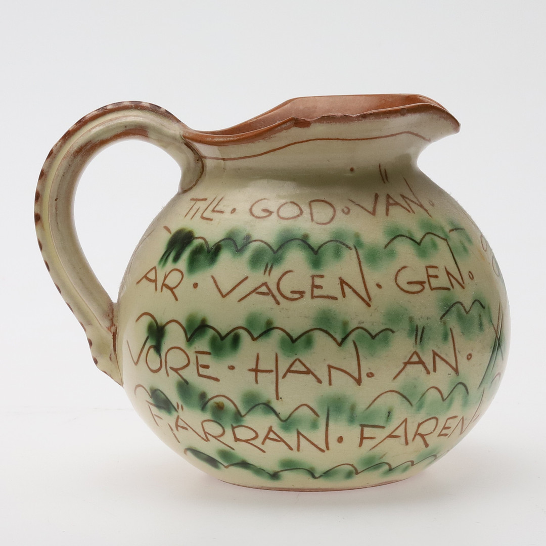 KANNOR. 4st. Glaserat lergods, Gabriel Keramik, Sverige, 1900-tal.