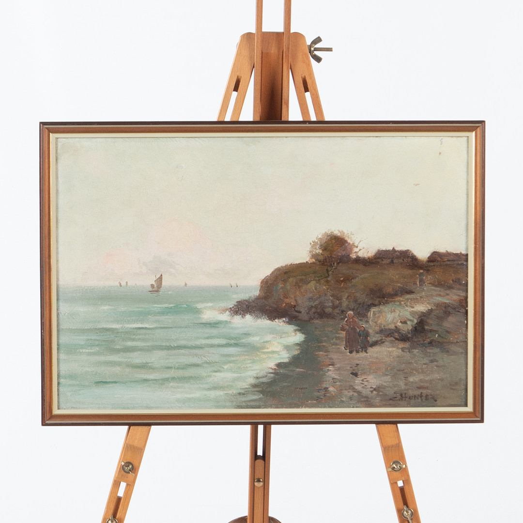 COLIN HUNTER (1841–1904). Olja på duk. Kustlandskap.