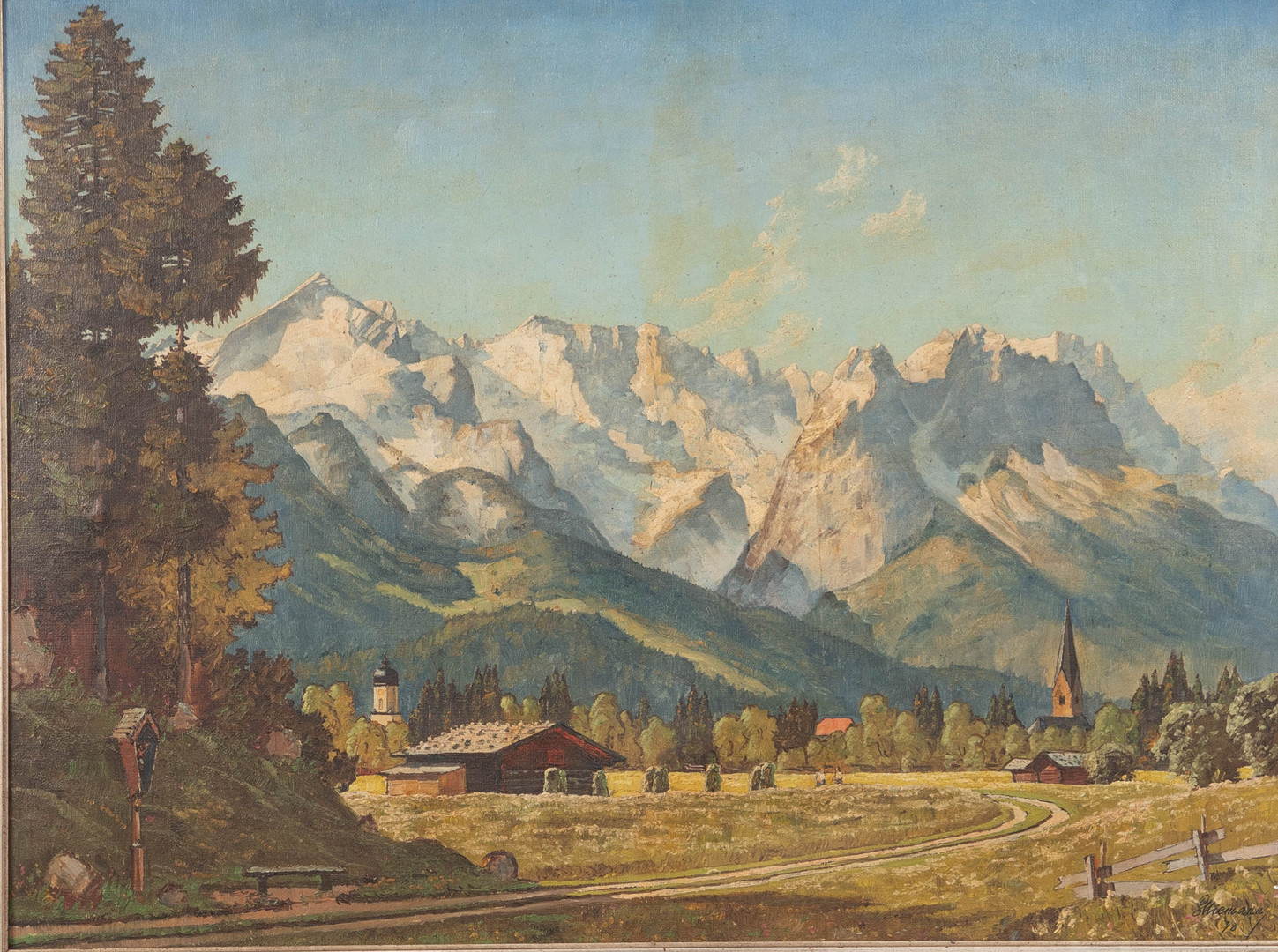 GOTTFRIED NIEMANN (1882-1950). Sommertag am Fuss der Zugspitze.
