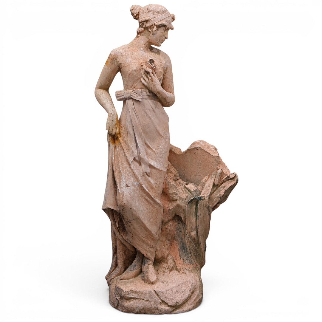 French Art Nouveau terracotta planter, early 20th century.