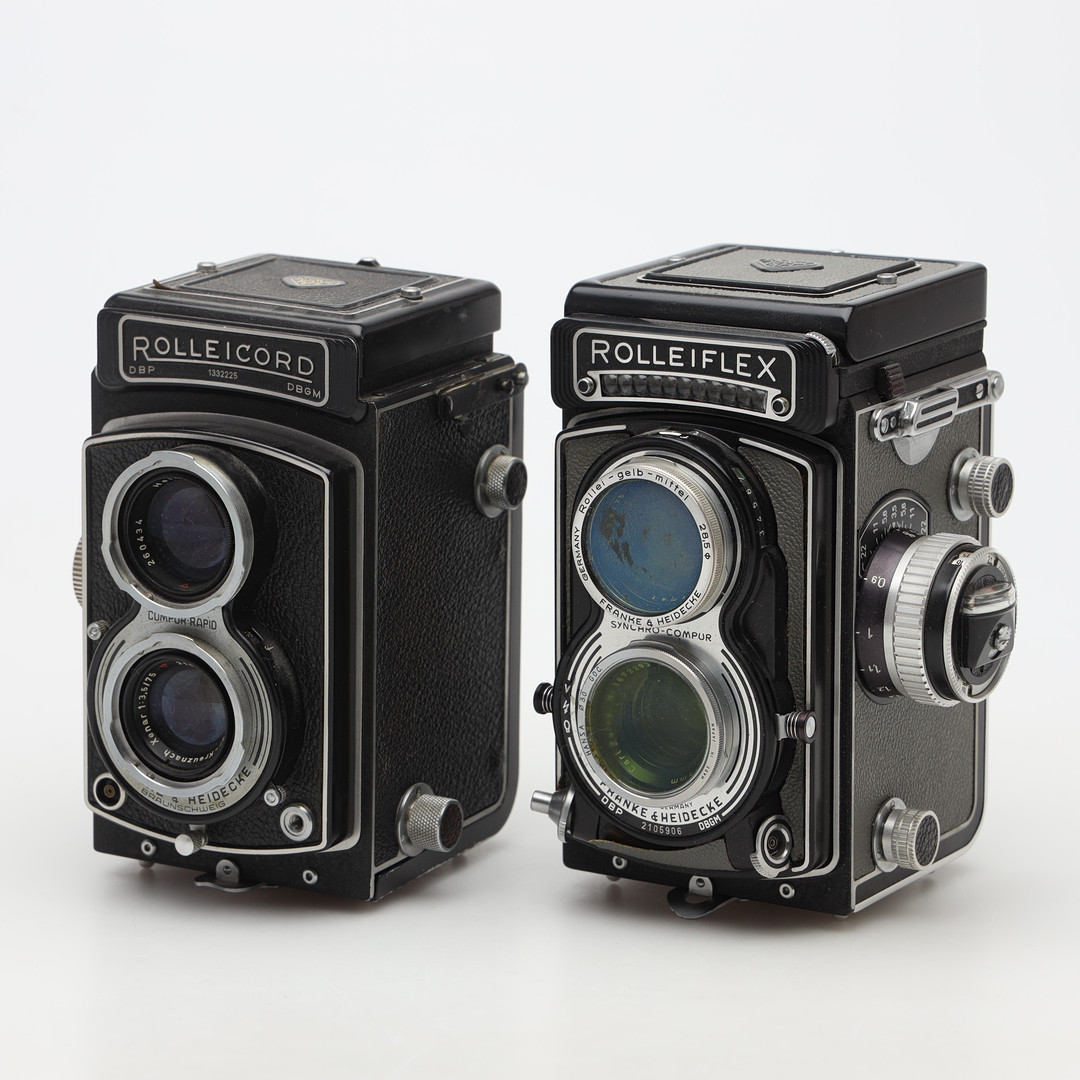 FRANKE & HEIDECKE. KAMEROR, 2 stycken, Rolleiflex samt Rolleicord.