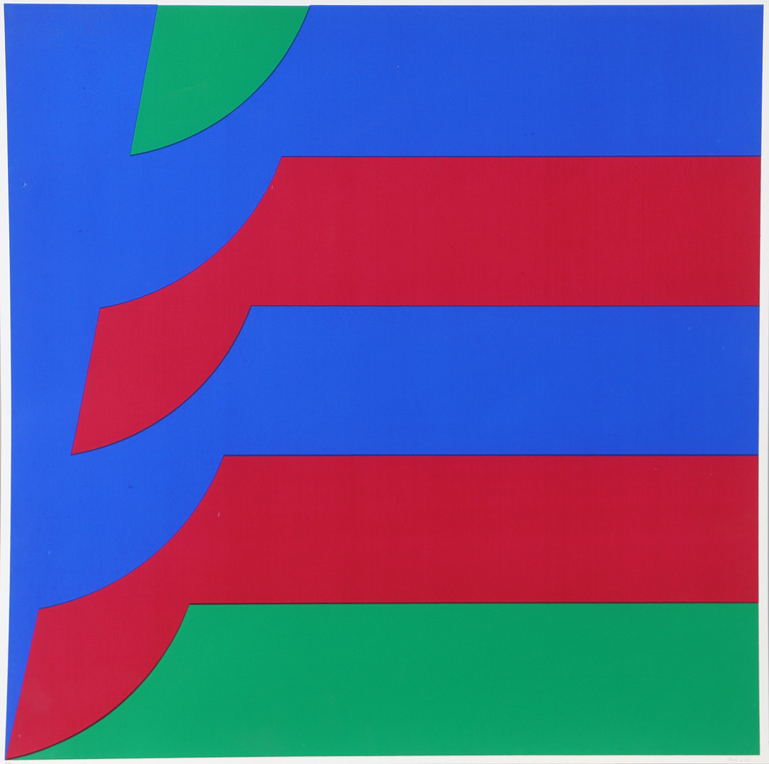 GÜNTHER DOHR. Komposition, färgserigrafi, signerad -73.