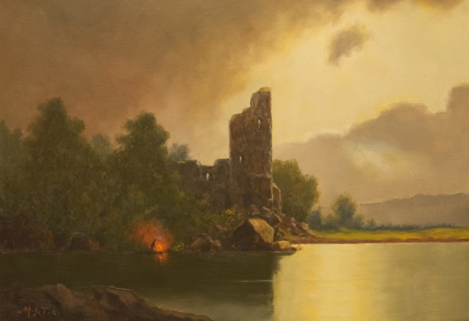 MARTIN JOHAN TENGBERG. LANDSKAP MED RUIN.