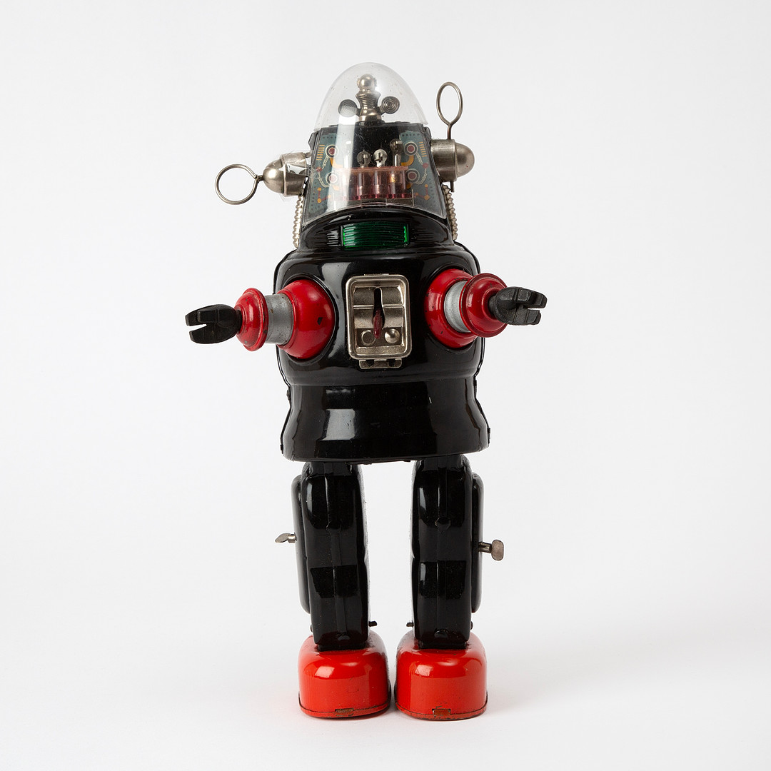 NORUMA. "Robby The Robot". robot, plåt, Japan, 1950-tal.