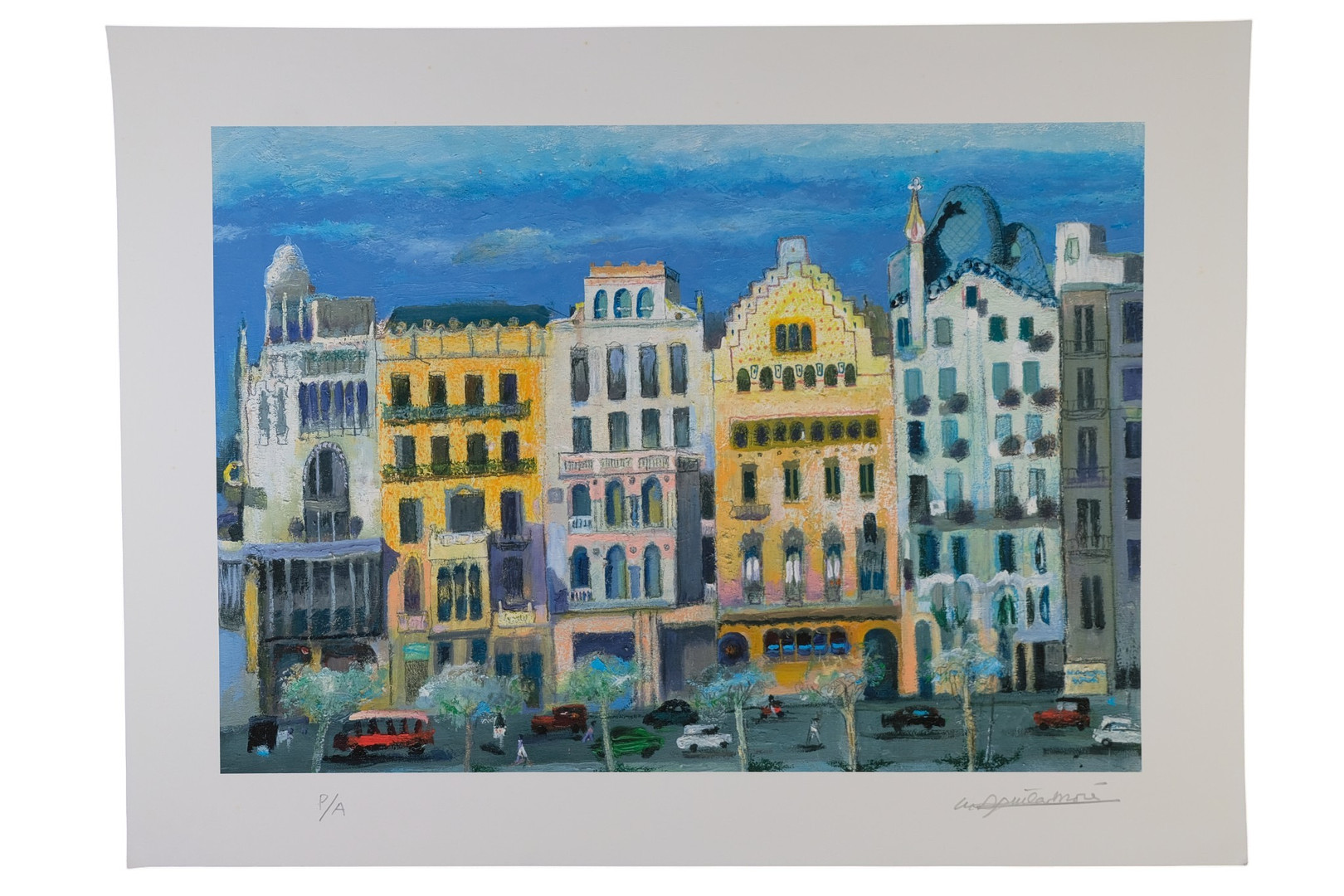 RAMON AGUILAR MORÉ (1924-2015). Vista Casa Batlló Gaudí Barcelona. Impresión digital sobre papel, P.A.