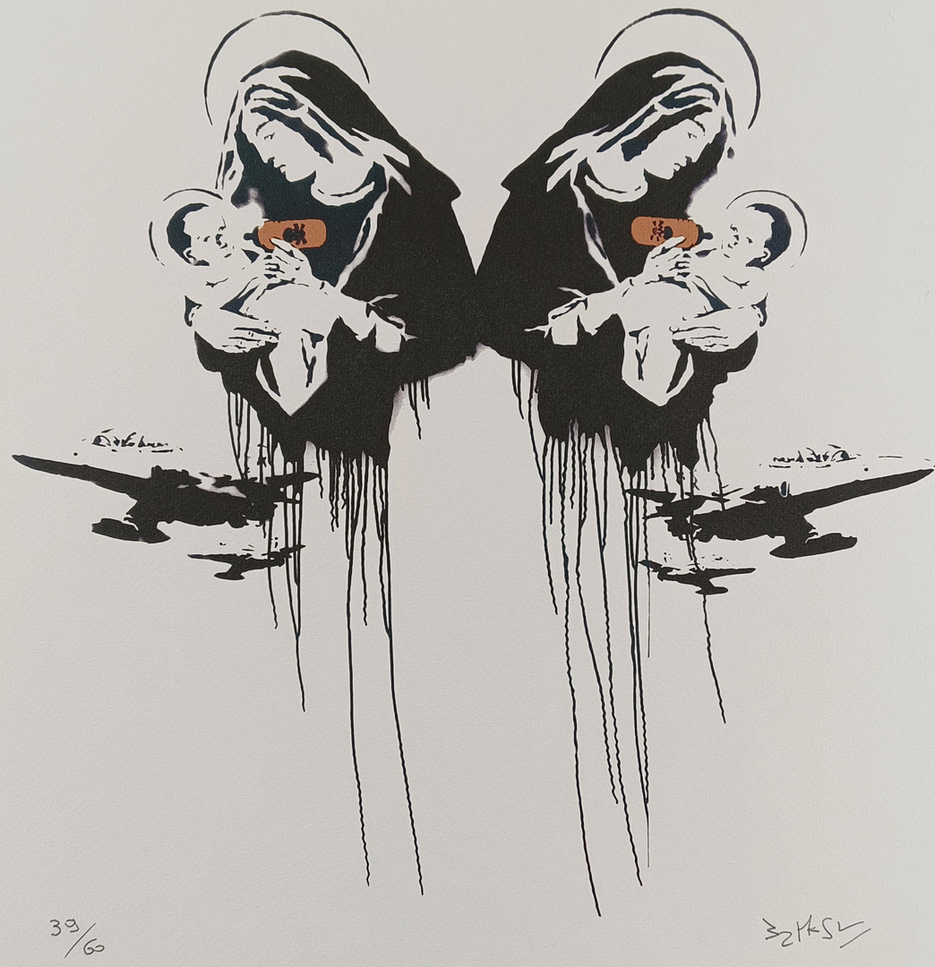 "Toxic Mary (double)", Motiv nach Banksy, Offsetdruck.