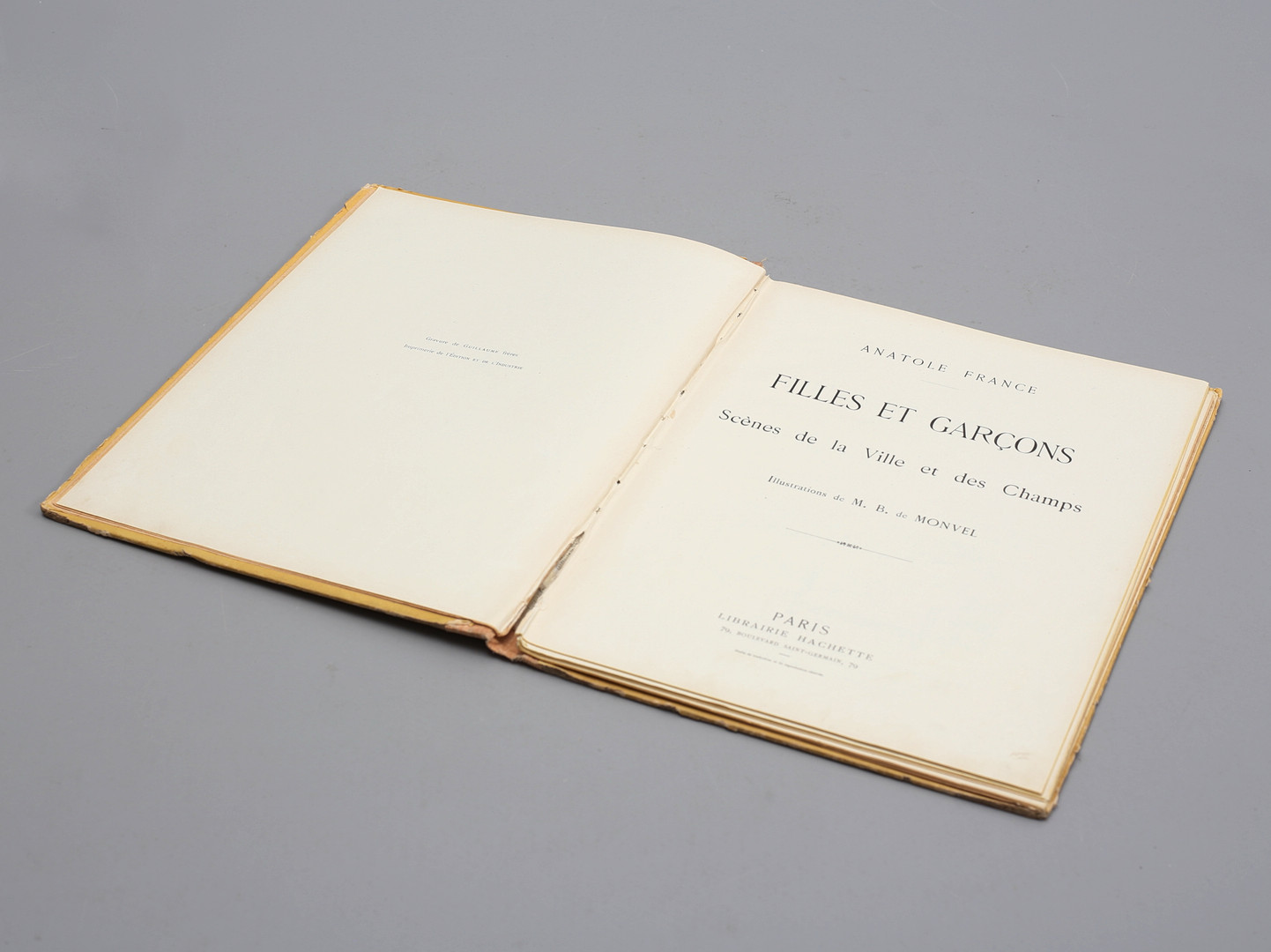 ANATOLE FRANCE. Barnbok, "Filles et Garcons", Frankrike, 1800/1900-tal.