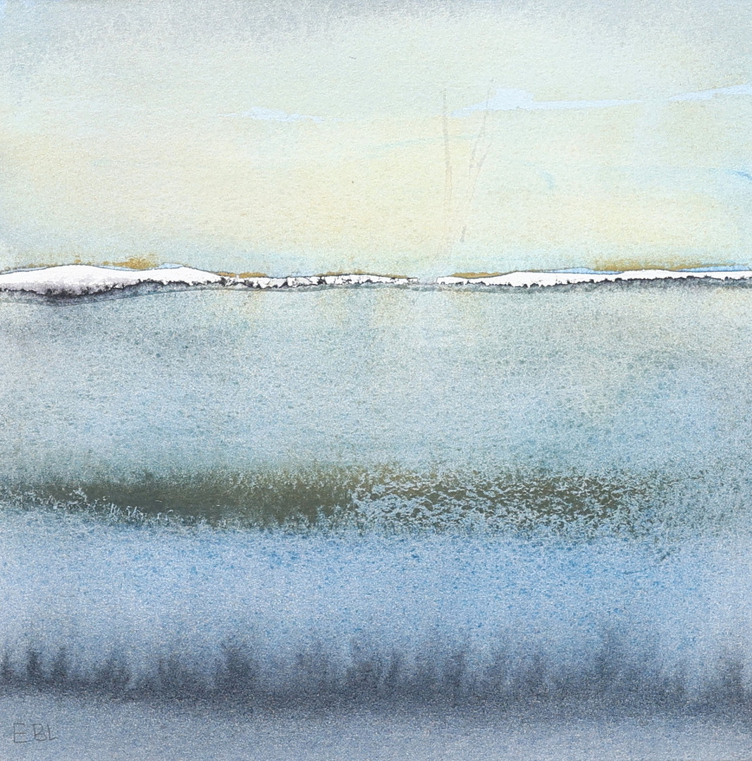 EVA BRITT LINDGREN. Akvarell, "Naturkatastrof II", signerad.
