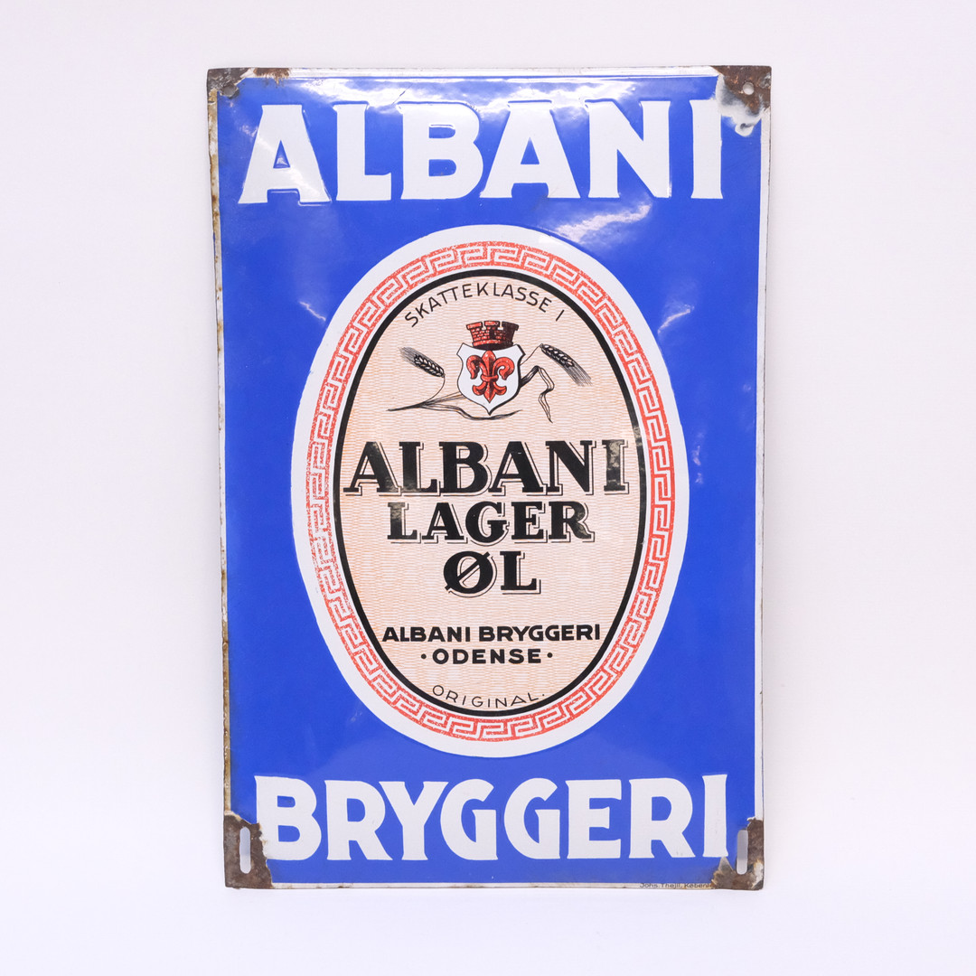 EMALJSKYLT, "ALBANI LAGER ÖL".
