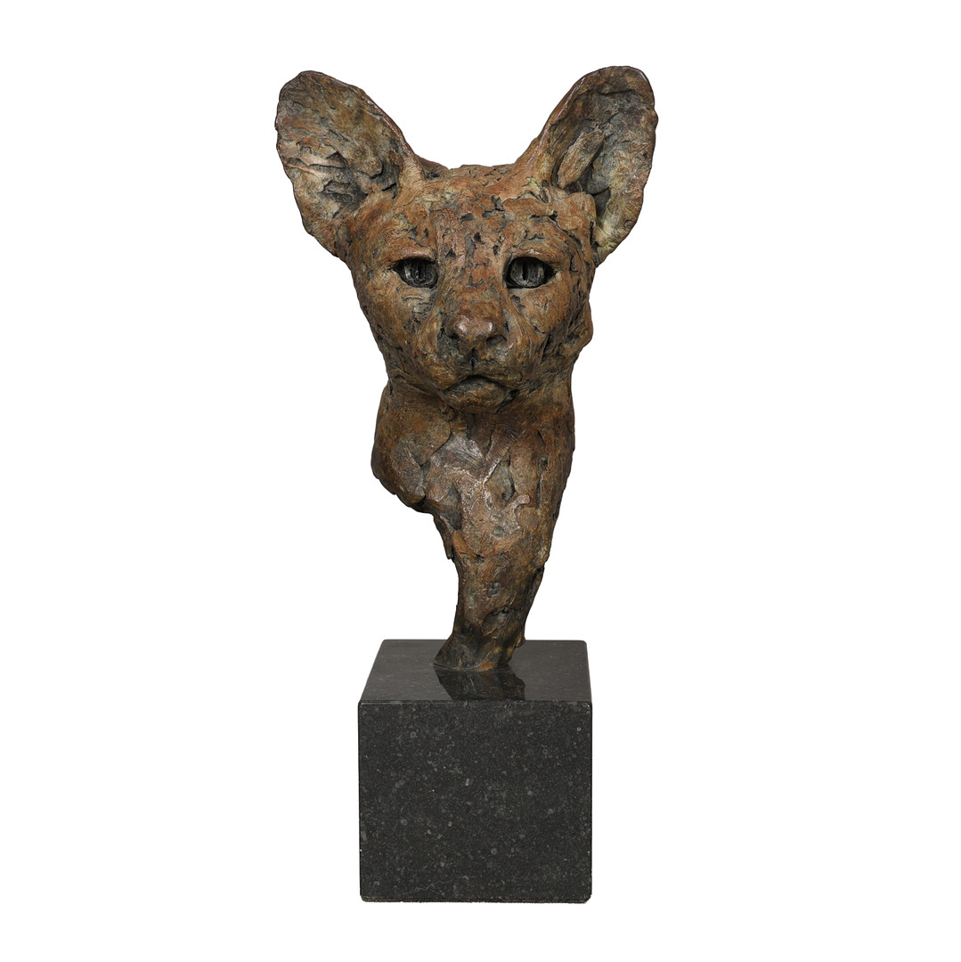 HAMISH MACKIE (BORN 1973) BUST OF A SERVAL.