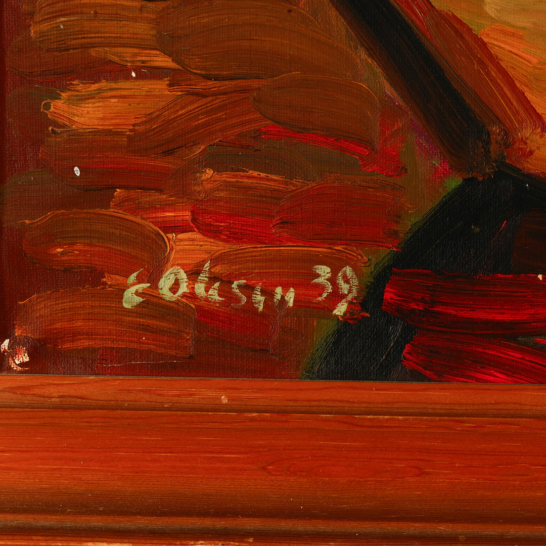 EYVIND OLESEN (1907 -1995). Opstilling. Sign. Eyv. Olesen. Olie på lærred. 1931 Danmark.