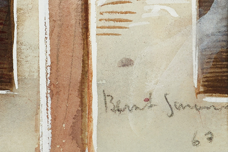 BERNT JONASSON (1936-2014). "Svetsare", signerad, daterad -67, blandteknik.