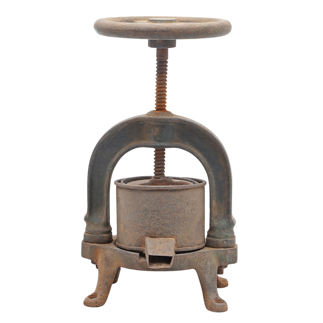 Iron wine or fruit press, 19th Century.
