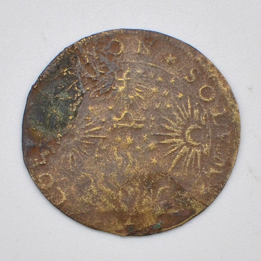ANTIKE FRANZÖSISCHE MÜNZE, JETON DE NOBLESSE - ARMAND DE BIRON - COELVM NON SOLVM, MESSING, 1583.