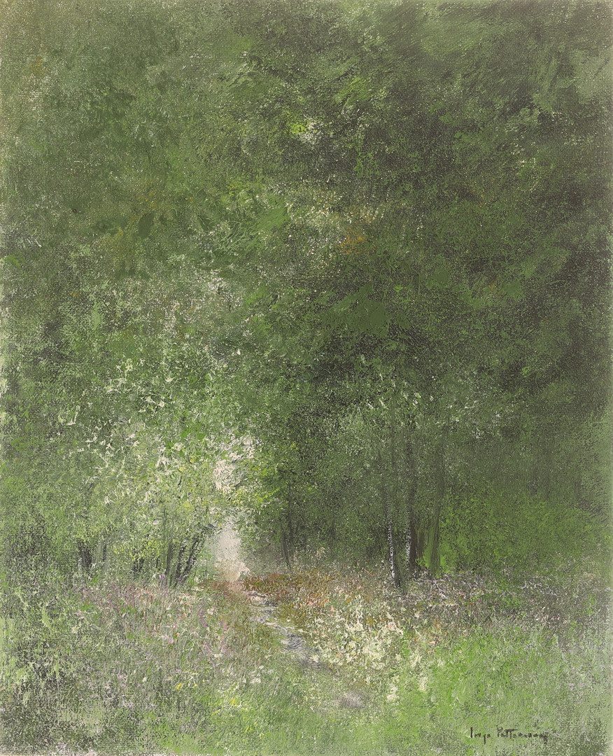 INGE PETTERSSON. Olja duk, signerad.