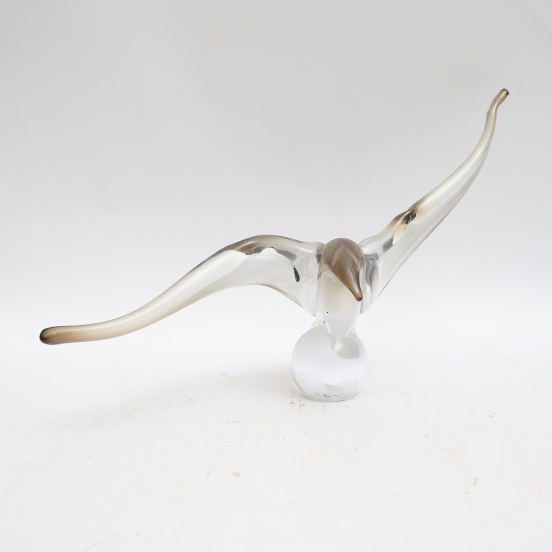 SKULPTUR, konstglas, Finland, flerfärgat glas, etikettmärkt och signerad.