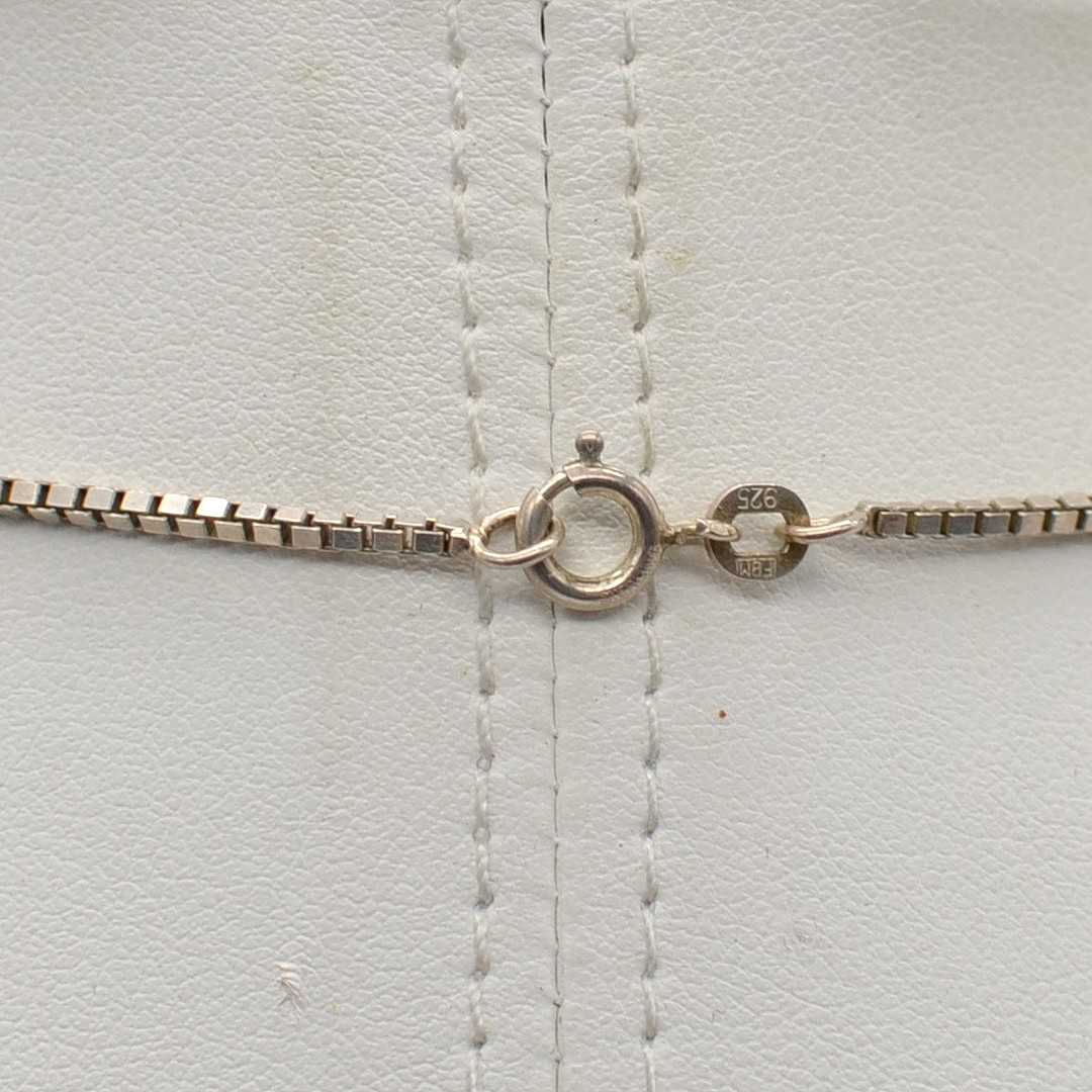SKANDINAVISCHES DESIGNERCOLLIER, "GFAB", VENEZIANER KETTE UND ANHÄNGER AUS STERLINGSILBER, UM 1950ER.