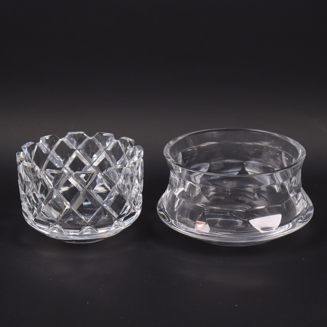 GUNNAR CYRÉN. skålar i glas, Orrefors, 2 st.