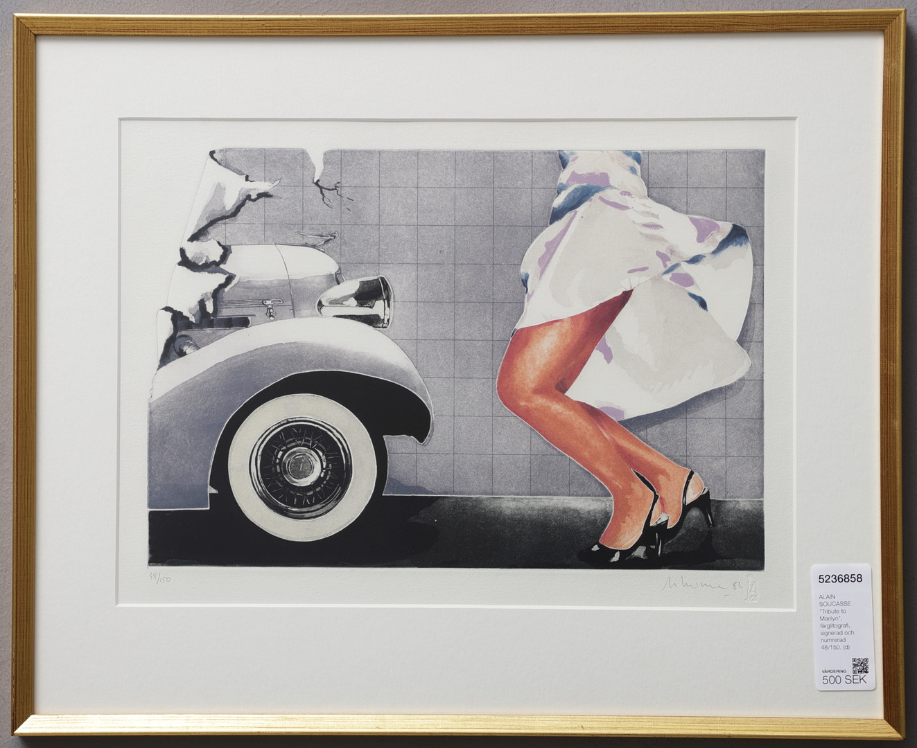 ALAIN SOUCASSE. "Tribute to Marilyn", färglitografi, signerad och numrerad 48/150.